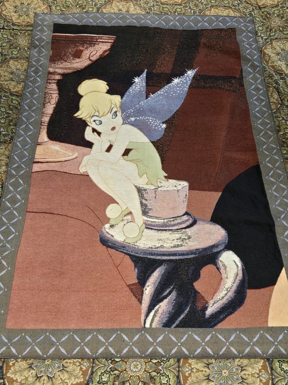 Vintage 40” Disney Peter Pan/Tinkerbell Tapestry
